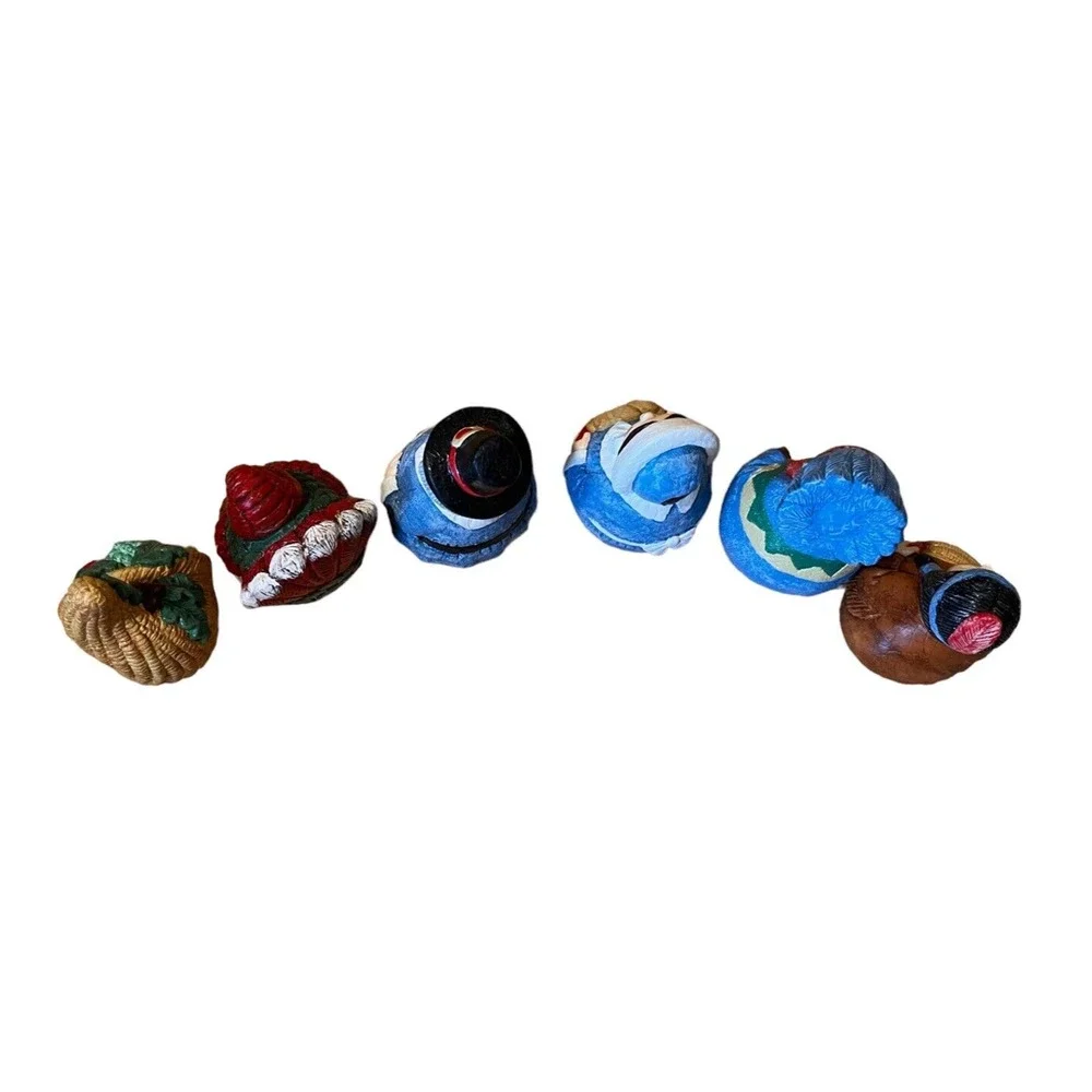 Vntg Wee Crafts Accents Unlimited Thanksgiving Roly Polys Figures #21696 Painted